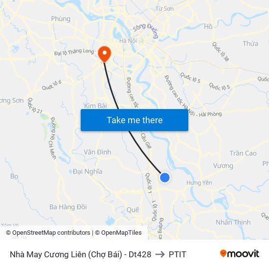 Nhà May Cương Liên (Chợ Bái) - Dt428 to PTIT map