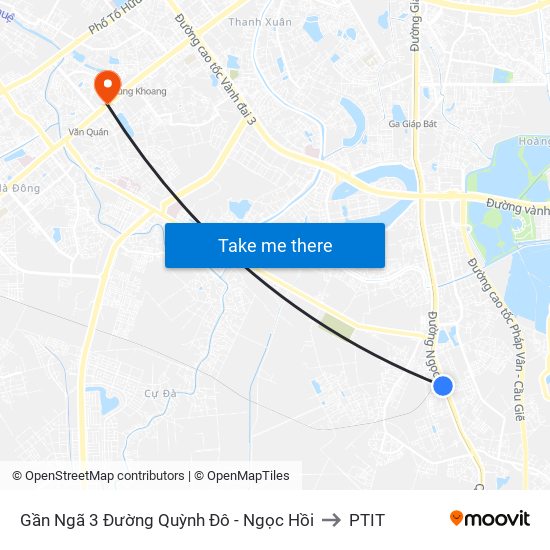 Gần Ngã 3 Đường Quỳnh Đô - Ngọc Hồi to PTIT map