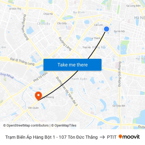 Trạm Biến Áp Hàng Bột 1 - 107 Tôn Đức Thắng to PTIT map