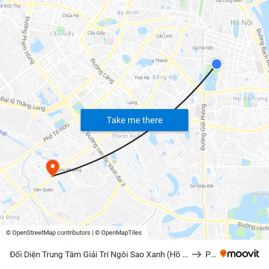 Đối Diện Trung Tâm Giải Trí Ngôi Sao Xanh (Hồ Thiền Quang) - Trần Nhân Tông to PTIT map