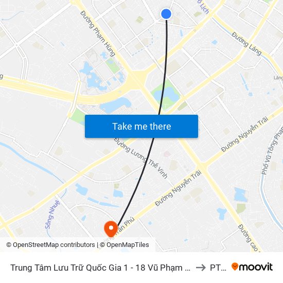 Trung Tâm Lưu Trữ Quốc Gia 1 - 18 Vũ Phạm Hàm to PTIT map