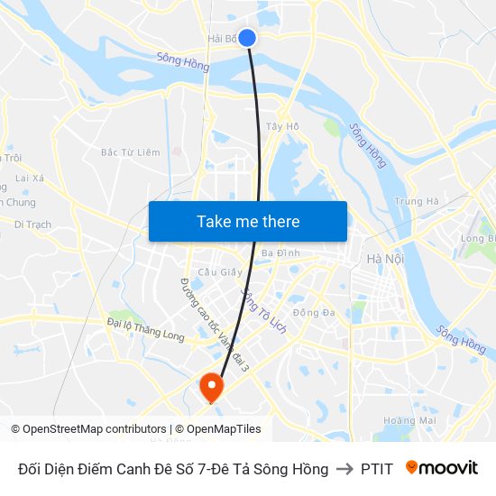 Đối Diện Điếm Canh Đê Số 7-Đê Tả Sông Hồng to PTIT map