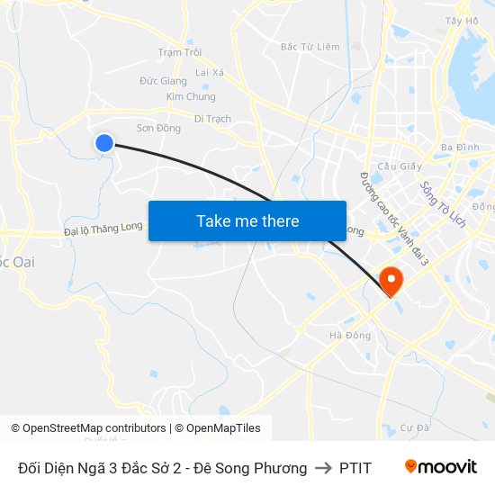 Đối Diện Ngã 3 Đắc Sở 2 - Đê Song Phương to PTIT map