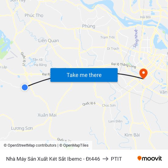 Nhà Máy Sản Xuất Két Sắt Ibemc - Đt446 to PTIT map