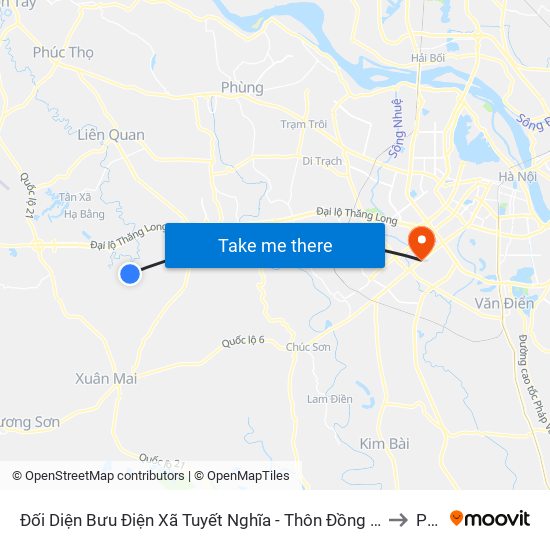 Đối Diện Bưu Điện Xã Tuyết Nghĩa - Thôn Đồng Sơn - Xã Tuyết Nghĩa to PTIT map