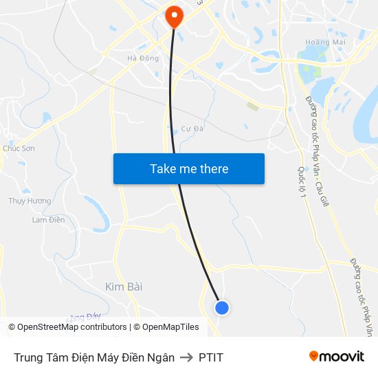 Trung Tâm Điện Máy Điền Ngân to PTIT map