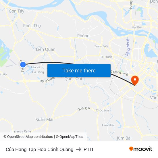 Của Hàng Tạp Hóa Cảnh Quang to PTIT map