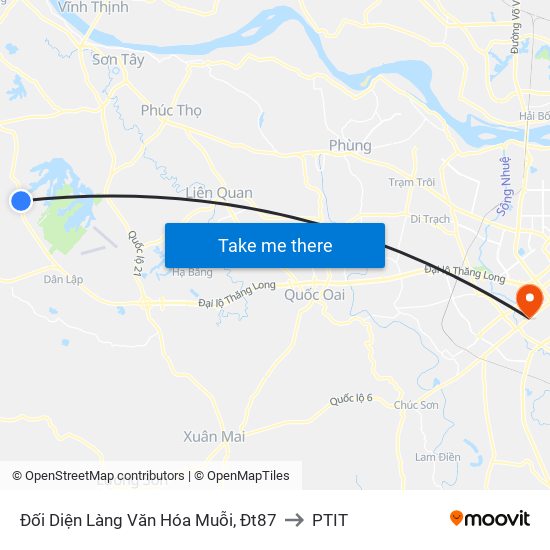 Đối Diện Làng Văn Hóa Muỗi, Đt87 to PTIT map