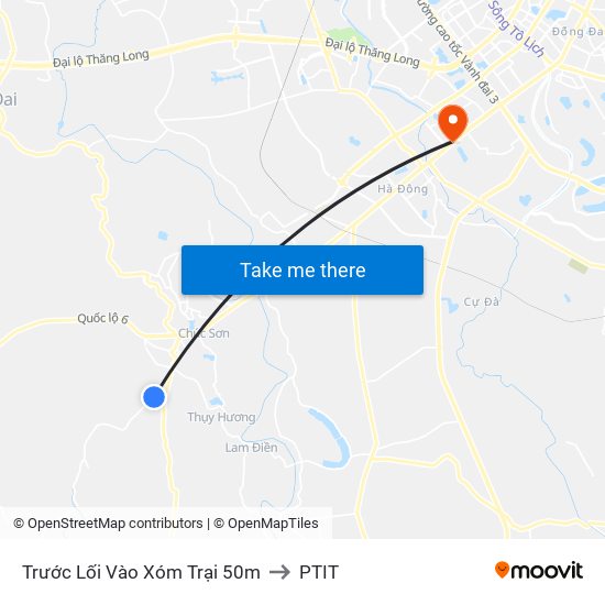 Trước Lối Vào Xóm Trại 50m to PTIT map