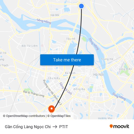 Gần Cổng Làng Ngọc Chi to PTIT map