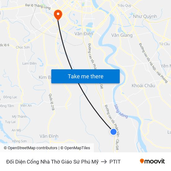 Đối Diện Cổng Nhà Thờ Giáo Sứ Phú Mỹ to PTIT map