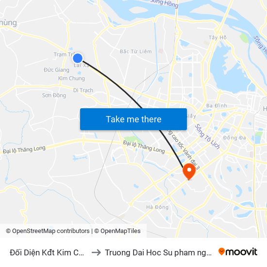 Đối Diện Kđt Kim Chung - Di Trạch to Truong Dai Hoc Su pham nghe thuat trung uong map