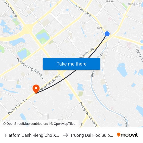 Flatfom Dành Riêng Cho Xe Buýt Trước Nhà 45 Đường Láng to Truong Dai Hoc Su pham nghe thuat trung uong map