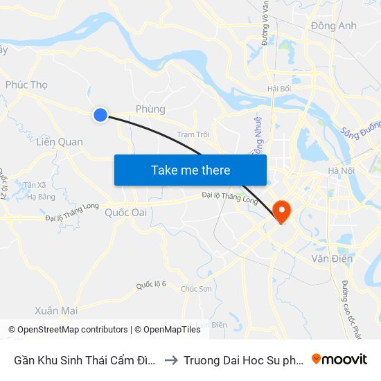 Gần Khu Sinh Thái Cẩm Đình Hiệp Thuận 50 - Quốc Lộ 32 to Truong Dai Hoc Su pham nghe thuat trung uong map