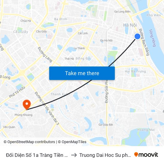 Đối Diện Số 1a Tràng Tiền - Tập Đoàn Hóa Chất Việt Nam to Truong Dai Hoc Su pham nghe thuat trung uong map