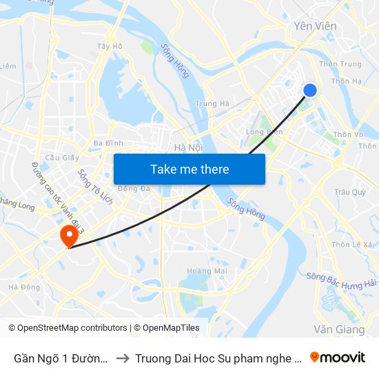 Gần Ngõ 1 Đường Phúc Lợi to Truong Dai Hoc Su pham nghe thuat trung uong map