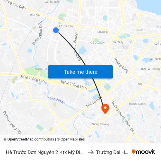 Hè Trước Đơn Nguyên 2 Ktx Mỹ Đình - Đường Hàm Nghi to Trường Đai Học Hà Nội map