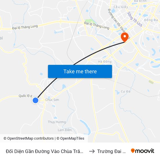 Đối Diện Gần Đường Vào Chùa Trăm Gian 100m - Quốc Lộ 6 to Trường Đai Học Hà Nội map