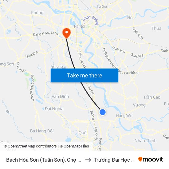 Bách Hóa Sơn (Tuấn Sơn), Chợ Bái - Dt428 to Trường Đai Học Hà Nội map