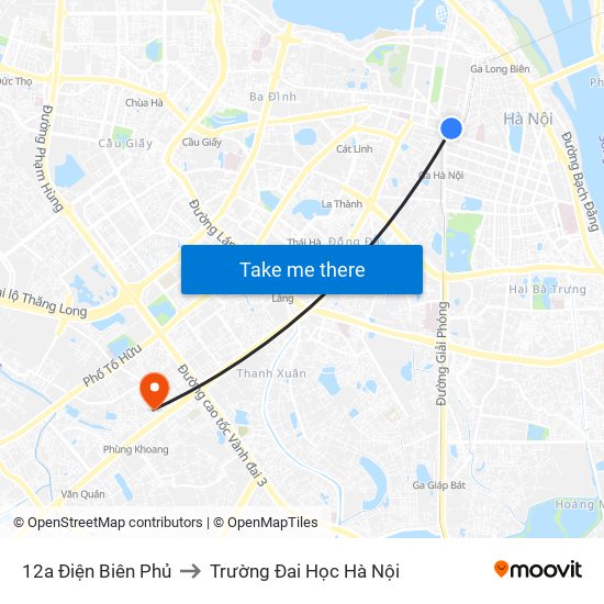 12a Điện Biên Phủ to Trường Đai Học Hà Nội map