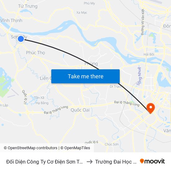 Đối Diện Công Ty Cơ Điện Sơn Tây - Cổng Ô to Trường Đai Học Hà Nội map