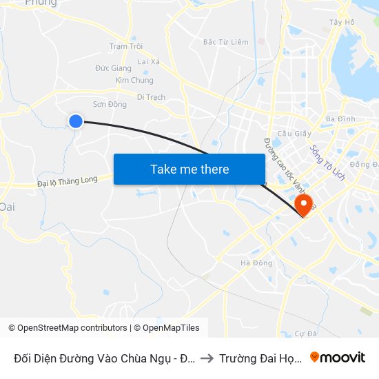 Đối Diện Đường Vào Chùa Ngụ - Đê Song Phương to Trường Đai Học Hà Nội map