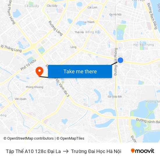 Tập Thể A10 128c Đại La to Trường Đai Học Hà Nội map