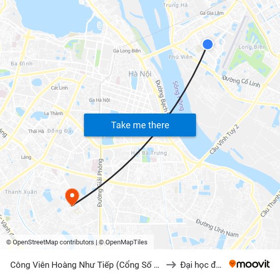 Công Viên Hoàng Như Tiếp (Cổng Số 4 Bvđk Tâm Anh) to Đại học đại nam map