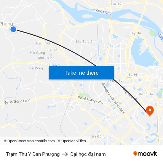 Trạm Thú Y Đan Phượng to Đại học đại nam map