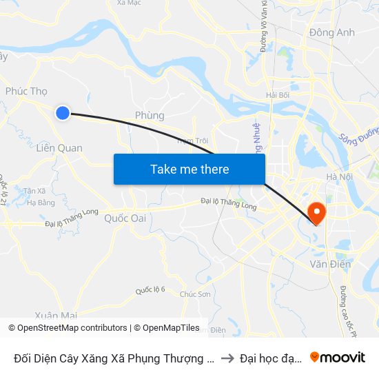 Đối Diện Cây Xăng Xã Phụng Thượng - Quốc Lộ 32 to Đại học đại nam map