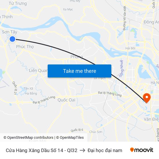 Cửa Hàng Xăng Dầu Số 14 - Ql32 to Đại học đại nam map