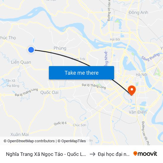 Nghĩa Trang Xã Ngọc Tảo - Quốc Lộ 32 to Đại học đại nam map