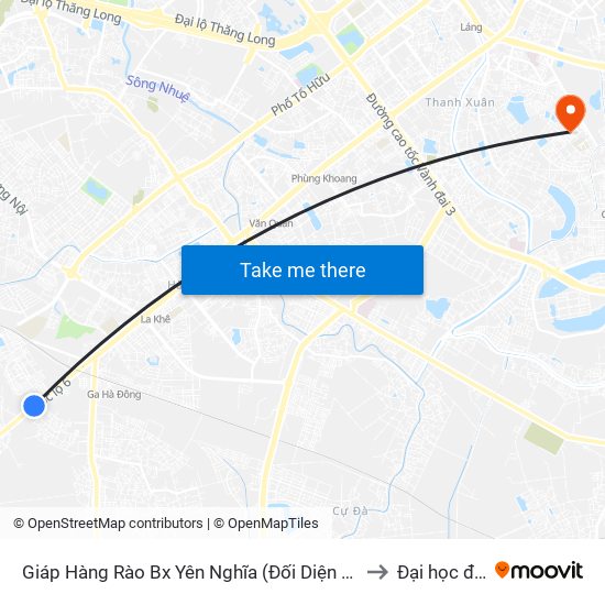 Giáp Hàng Rào Bx Yên Nghĩa (Đối Diện Đồng Hồ) - Quốc Lộ 6 to Đại học đại nam map