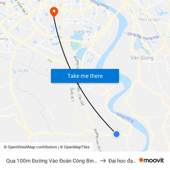 Qua 100m Đường Vào Đoàn Công Binh H39 - Tl 427 to Đại học đại nam map