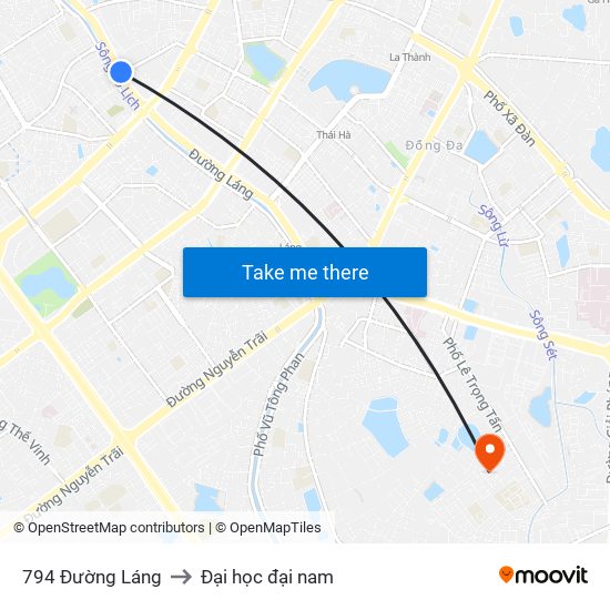 794 Đường Láng to Đại học đại nam map