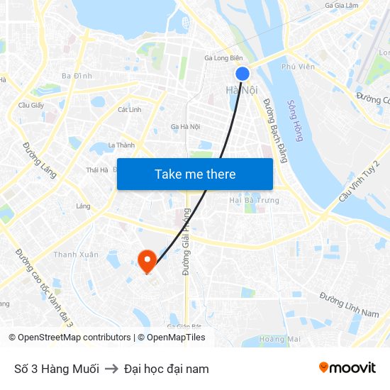 Số 3 Hàng Muối to Đại học đại nam map