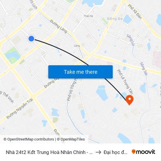 Nhà 24t2 Kđt Trung Hoà Nhân Chính - Hoàng Đạo Thúy to Đại học đại nam map