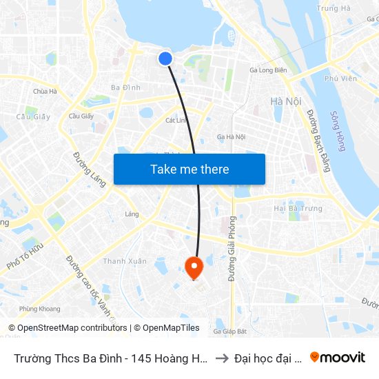 Trường Thcs Ba Đình - 145 Hoàng Hoa Thám to Đại học đại nam map