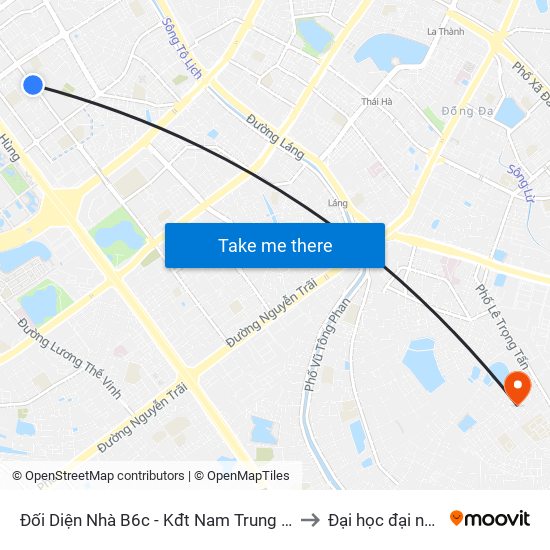 Đối Diện Nhà B6c - Kđt Nam Trung Yên to Đại học đại nam map
