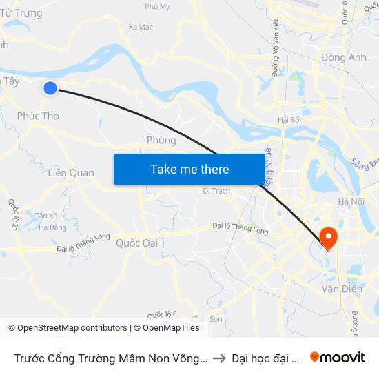 Trước Cổng Trường Mầm Non Võng Xuyên to Đại học đại nam map