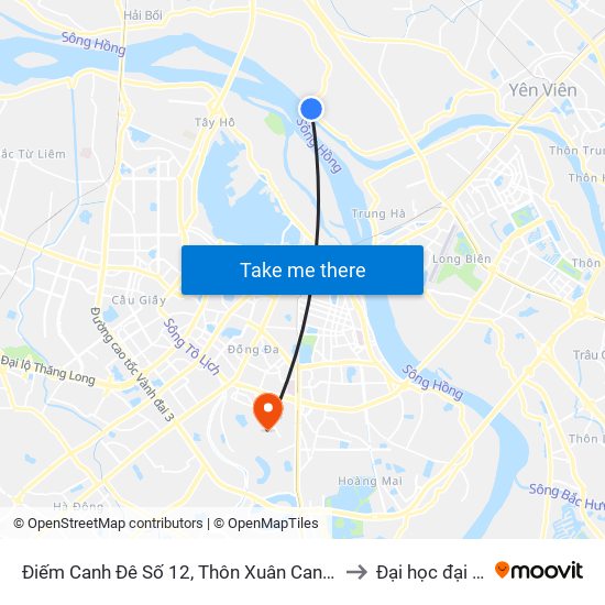 Điếm Canh Đê Số 12, Thôn Xuân Canh- Đê 406 to Đại học đại nam map