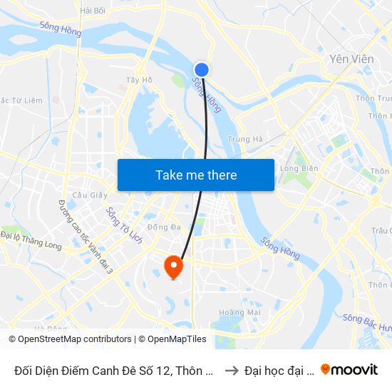 Đối Diện Điếm Canh Đê Số 12, Thôn Xuân Canh to Đại học đại nam map