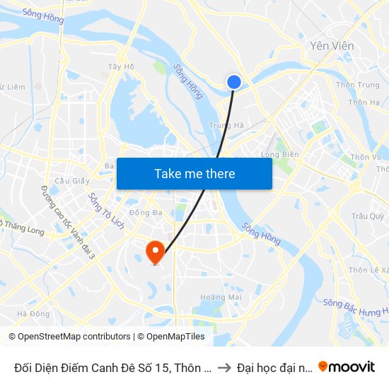 Đối Diện Điếm Canh Đê Số 15, Thôn Lại Đà to Đại học đại nam map