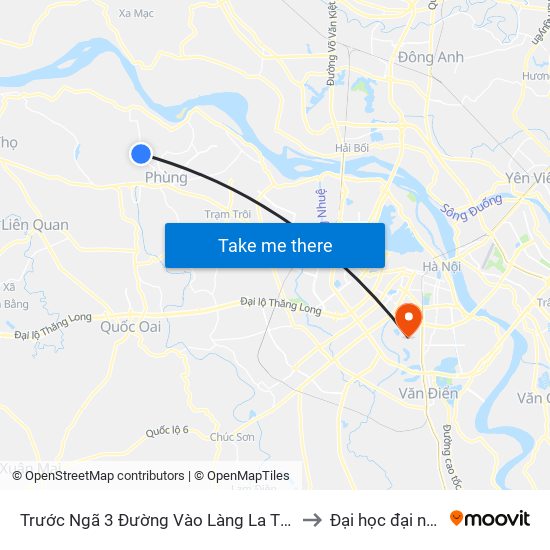 Trước Ngã 3 Đường Vào Làng La Thạch to Đại học đại nam map