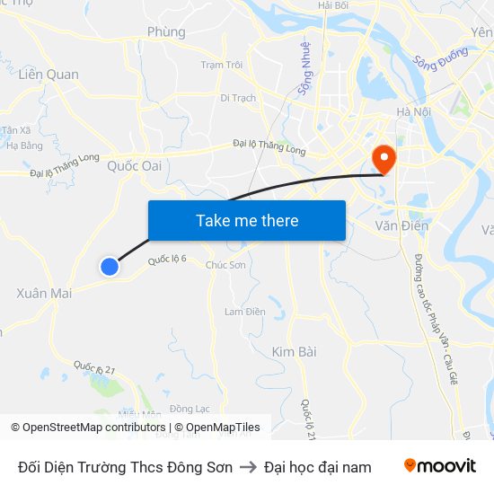 Đối Diện Trường Thcs Đông Sơn to Đại học đại nam map