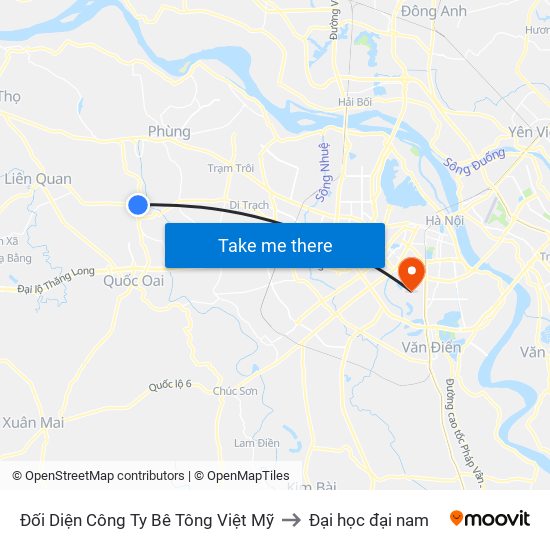 Đối Diện Công Ty Bê Tông Việt Mỹ to Đại học đại nam map