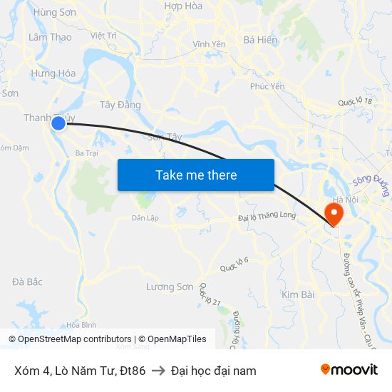 Xóm 4, Lò Năm Tư, Đt86 to Đại học đại nam map