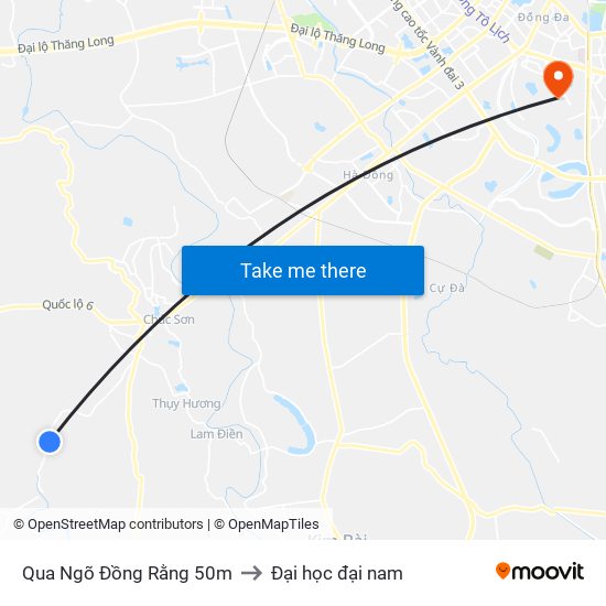 Qua Ngõ Đồng Rằng 50m to Đại học đại nam map