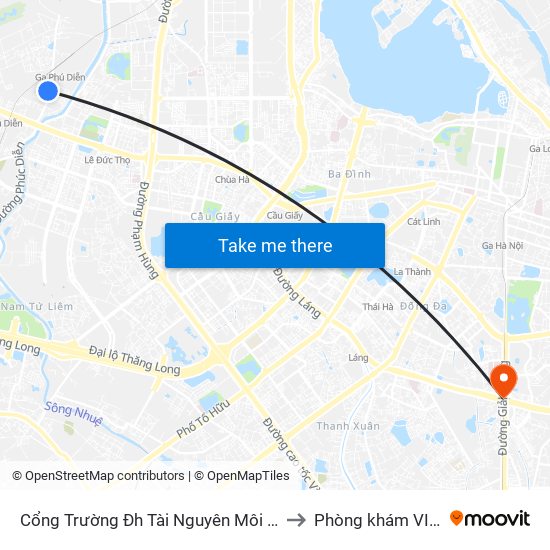 Cổng Trường Đh Tài Nguyên Môi Trường to Phòng khám VIP 12 map