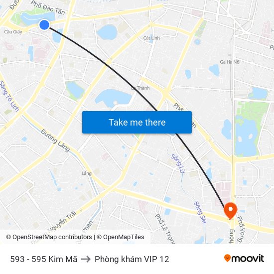 593 - 595 Kim Mã to Phòng khám VIP 12 map